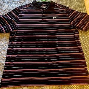 Men’s Large Loose Fit Breast Cancer Pink & Black Golf Polo Shirt